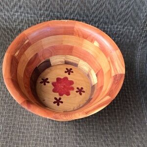 Mixed Wood Segmented Vintage Bowl